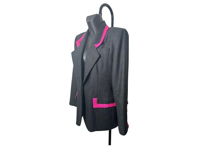 Blazer de lana gris de Givenchy con detalles en rosa - vista 2