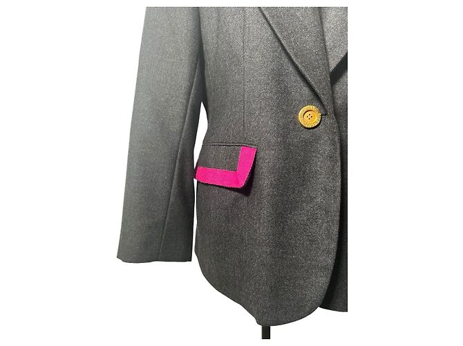 Blazer de lana gris de Givenchy con detalles en rosa - vista 3