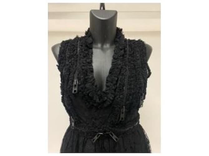 Abito in pizzo nero Givenchy con cerniere - vista 2
