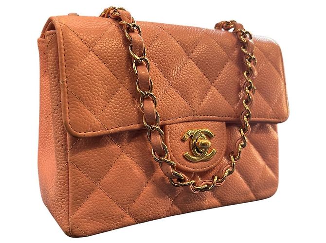 Borsa a spalla piccola in pelle caviar rosa Chanel del 2004 - vista 2