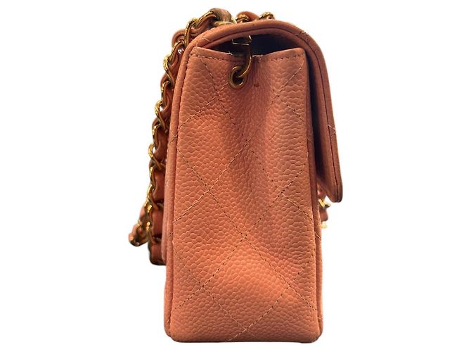 Borsa a spalla piccola in pelle caviar rosa Chanel del 2004 - vista 3