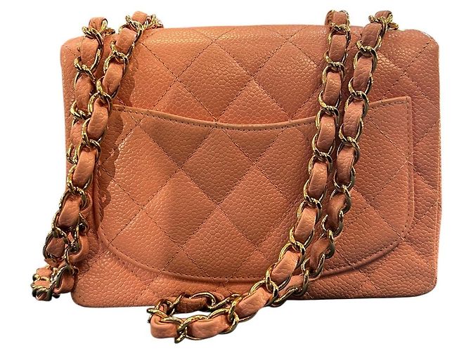 Borsa a spalla piccola in pelle caviar rosa Chanel del 2004 - vista 5