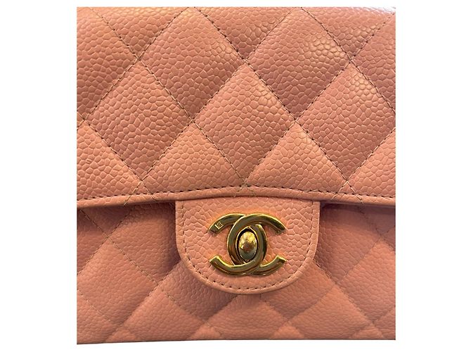 Borsa a spalla piccola in pelle caviar rosa Chanel del 2004 - vista 7