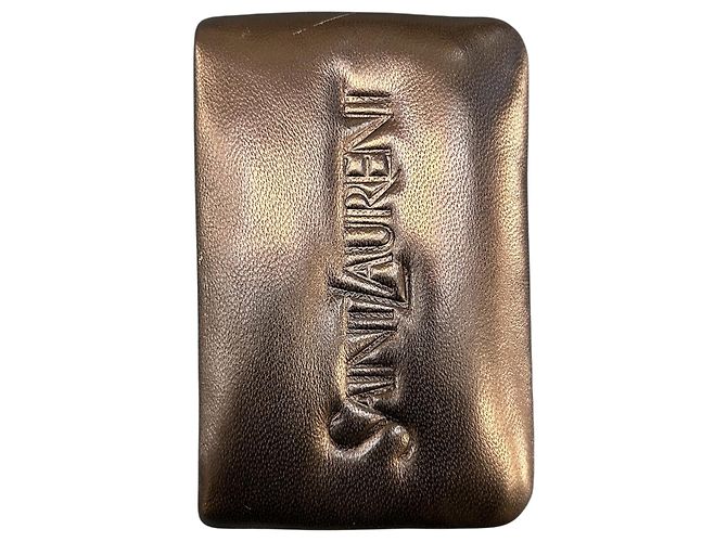 Portafoglio in pelle nera Saint Laurent con logo - vista 2