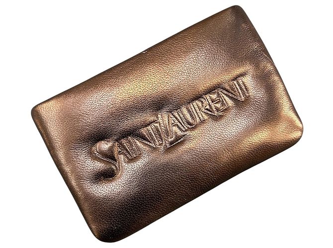 Portafoglio in pelle nera Saint Laurent con logo - vista 4