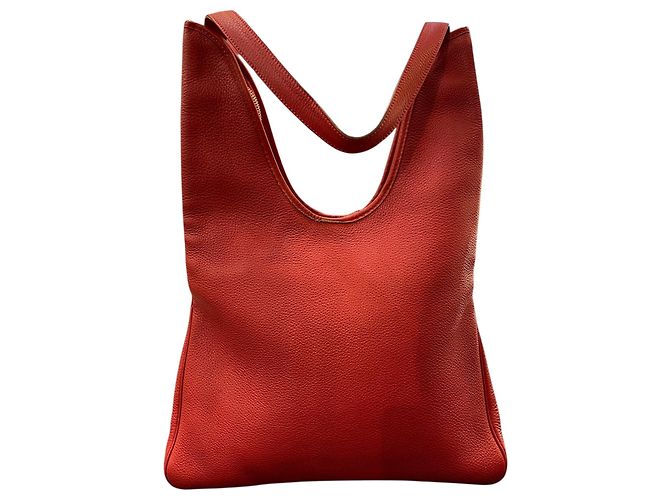 Borsa in pelle rossa Hermès - vista 3