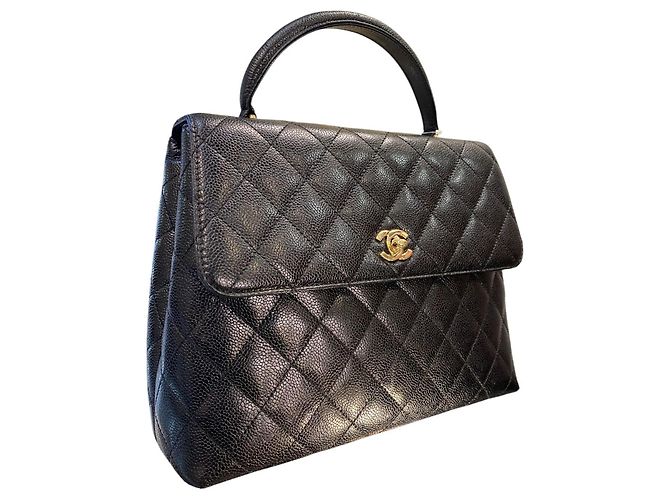 Timeless Chanel 2002 CC gesteppte Caviar Kelly Handtasche - Ansicht 4