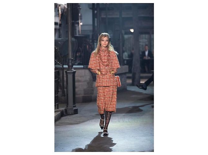 Chanel Schultertasche aus orange-beigem Tweed (Pre-Fall 2016 Paris-Rom) - Ansicht 2