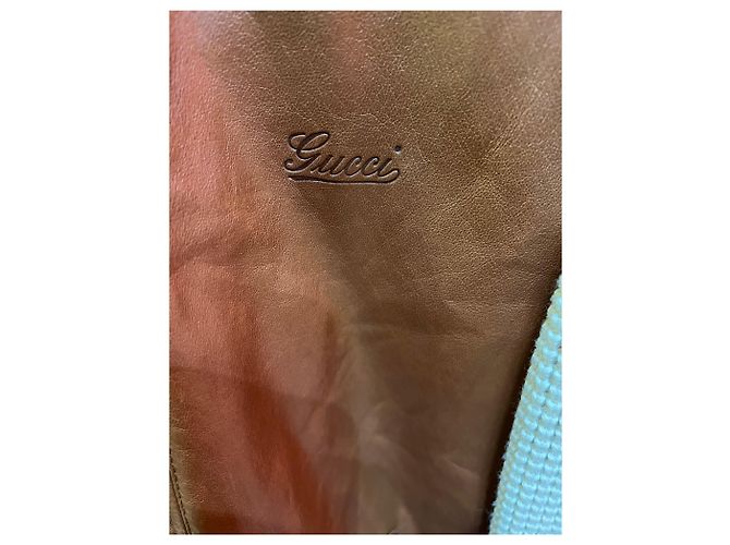 Braune und beige Gucci Freizeit-Lederjacke - Ansicht 3