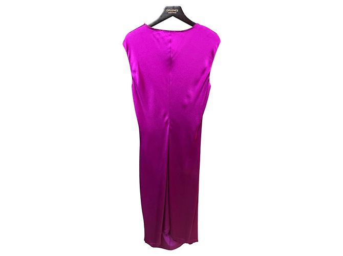 Abito in satin viola Yves Saint Laurent - vista 3