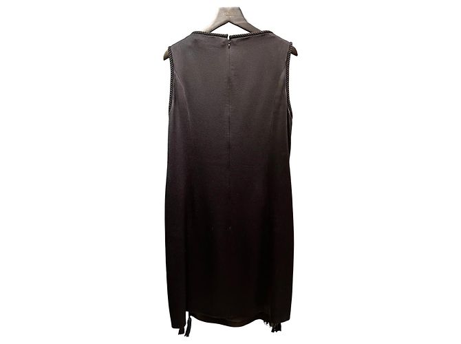 Abito senza maniche in satin nero Lanvin - vista 3
