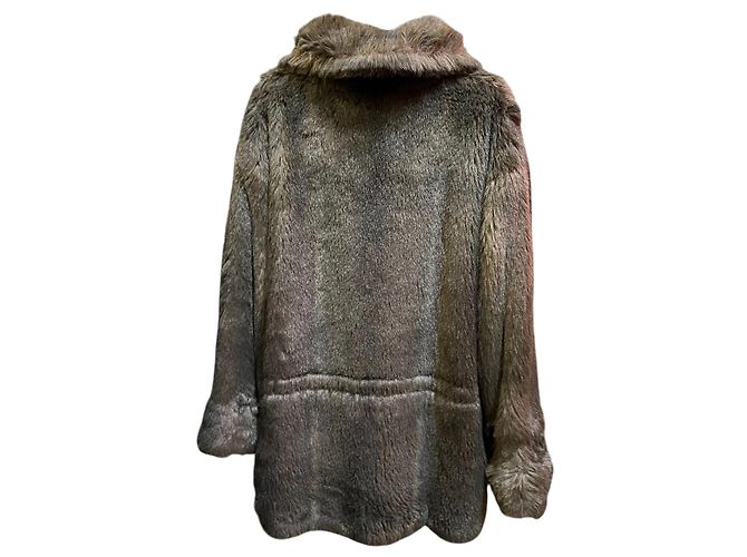 Abrigo de piel sintética gris Sonia Rykiel - vista 3