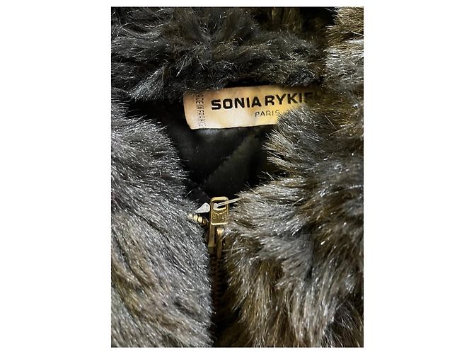 Abrigo de piel sintética gris Sonia Rykiel - vista 4
