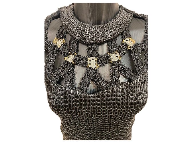 Abito da cocktail in gomma lucida Paco Rabanne SS13 - vista 4