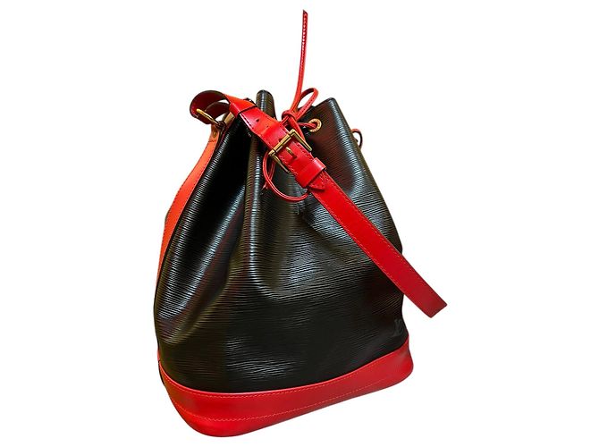 Noe Borsa Noé Louis Vuitton 1996 in pelle Epi nera e rossa - vista 2