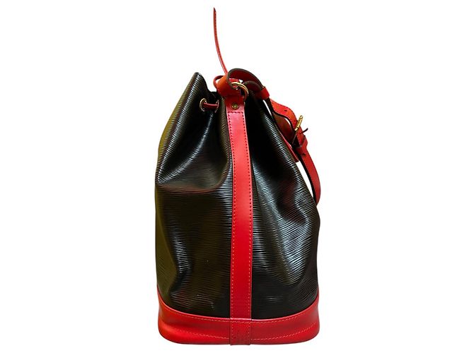 Noe Borsa Noé Louis Vuitton 1996 in pelle Epi nera e rossa - vista 3
