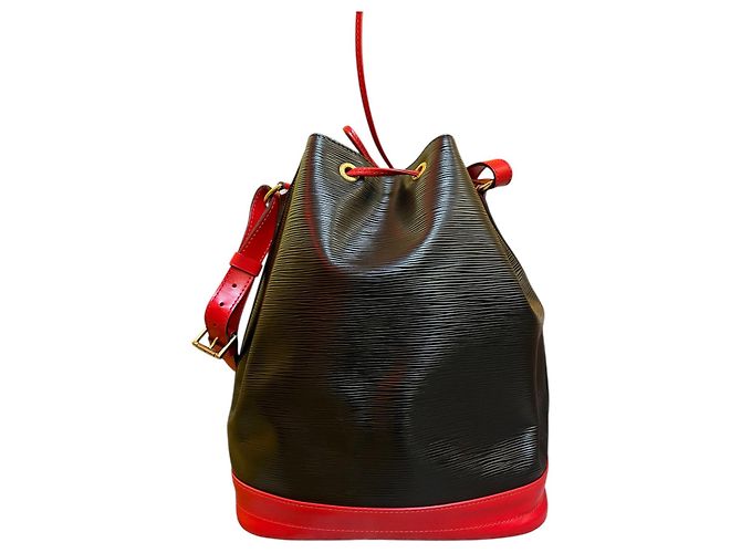 Noe Borsa Noé Louis Vuitton 1996 in pelle Epi nera e rossa - vista 4