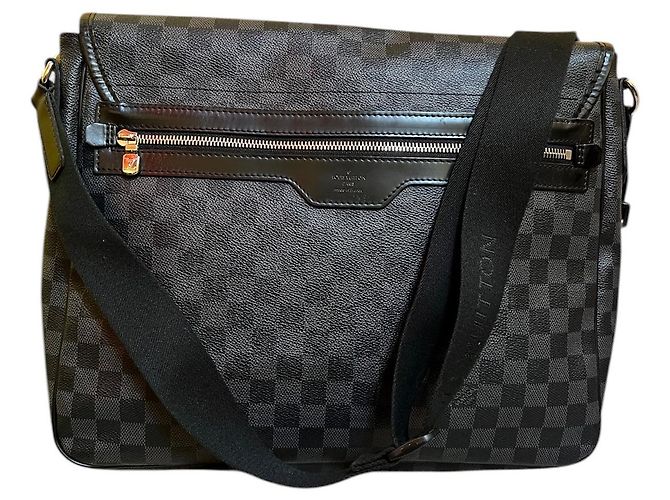 Borsa a spalla Louis Vuitton Damier grigia e nera 2008 - vista 3