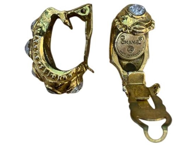 Timeless Orecchini a cerchio Chanel con strass - vista 3