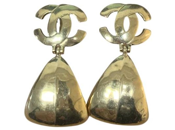 Timeless Orecchini a clip pendenti in tonalità dorata Chanel Coco Mark - vista 4