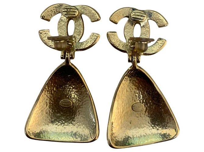 Timeless Orecchini a clip pendenti in tonalità dorata Chanel Coco Mark - vista 5