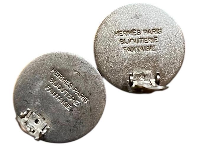 Hermès Pendientes de clip en tono plateado Hermes - vista 2