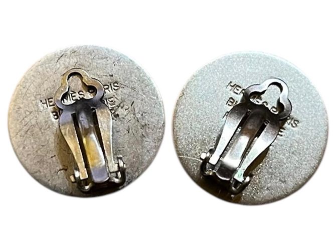 Hermès Pendientes de clip en tono plateado Hermes - vista 3