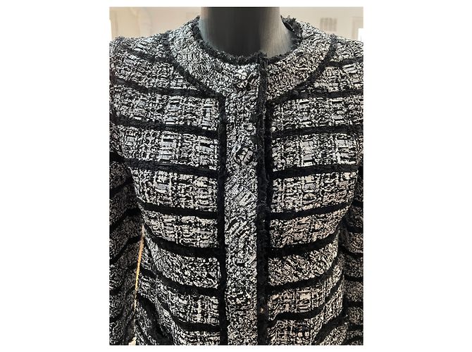 Marc Jacobs Schwarz-Weiß Tweed-Mantel Größe 4 Vintage Designerjacke - Ansicht 4