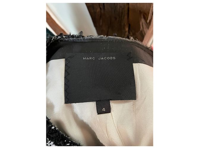 Marc Jacobs Schwarz-Weiß Tweed-Mantel Größe 4 Vintage Designerjacke - Ansicht 6