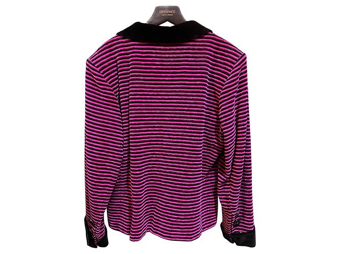 Giacca su misura nera a righe Yves Saint Laurent 1993 - vista 2