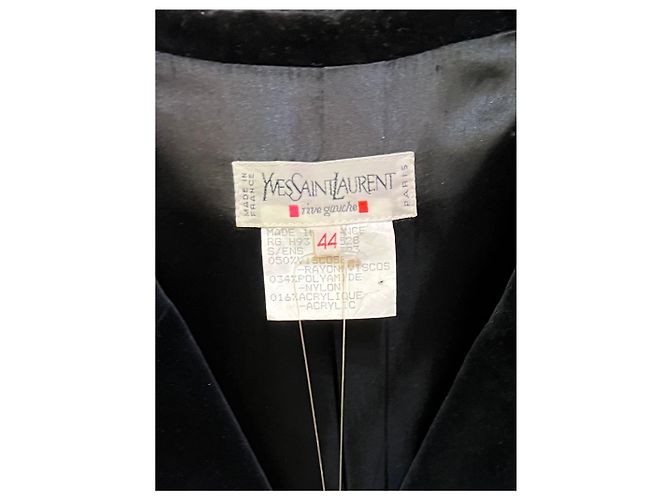 Giacca su misura nera a righe Yves Saint Laurent 1993 - vista 3