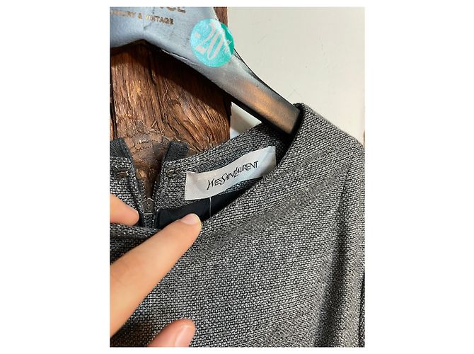 Vestido de Lana Gris YVES SAINT LAURENT - vista 3