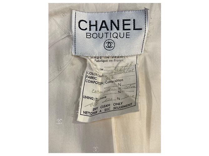 Giacca su misura Chanel bianca e blu - vista 3