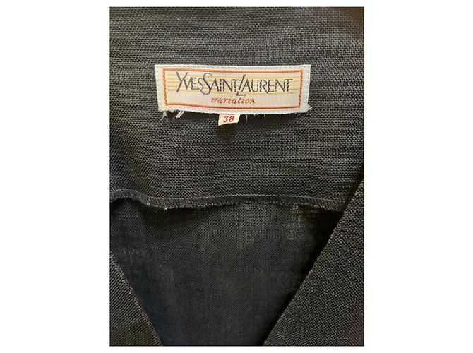 Vestido de lino negro Yves Saint Laurent - vista 2
