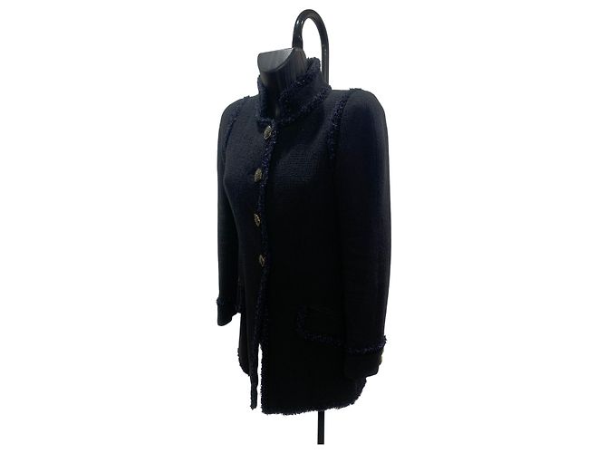 Timeless Chaqueta larga de tweed con botones de logo CC 13C de Chanel - vista 2