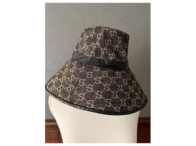 Cappello Gucci GG tesa larga Grigio Grigio antracite - vista 2