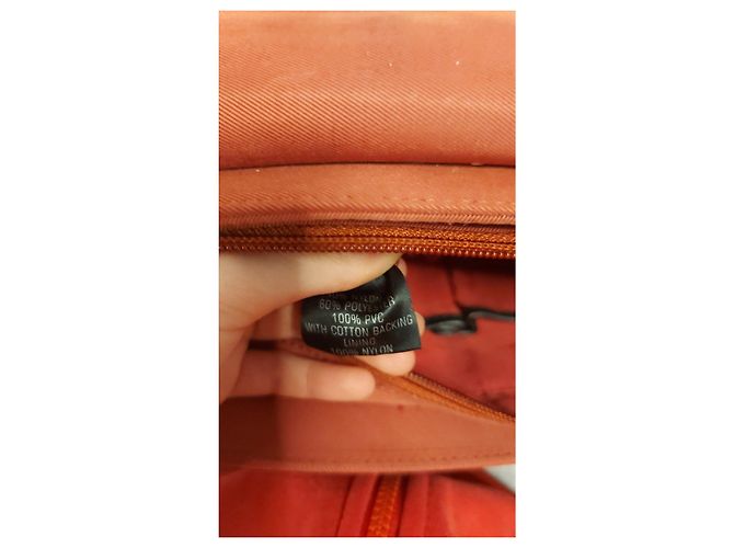 Borsa a tracolla Gianfranco Ferré in tela arancione e pelle nera Nero - vista 9
