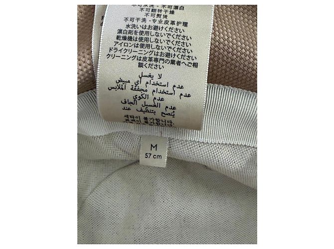 Cappello bucket Gucci GG Supreme in tela beige e pelle rosa - vista 7