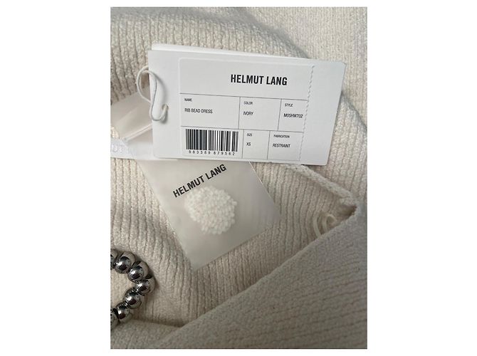 Helmut Lang Langes Rippstrickkleid mit Perlen Roh - Ansicht 3