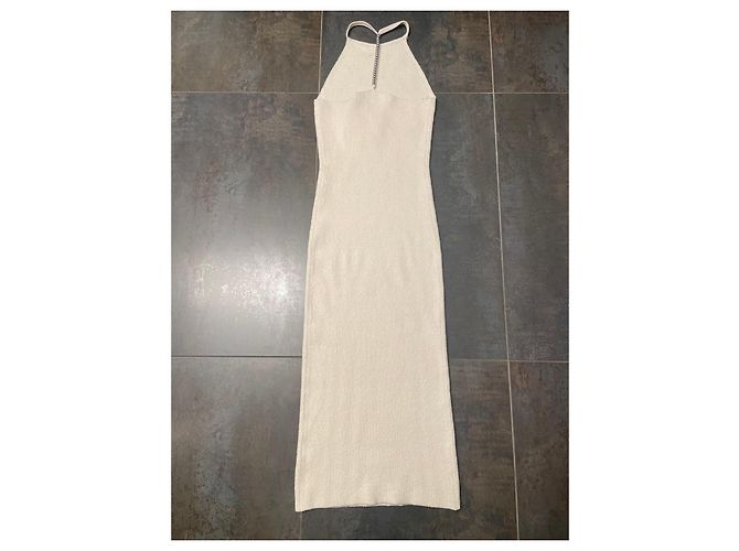 Helmut Lang Langes Rippstrickkleid mit Perlen Roh - Ansicht 5