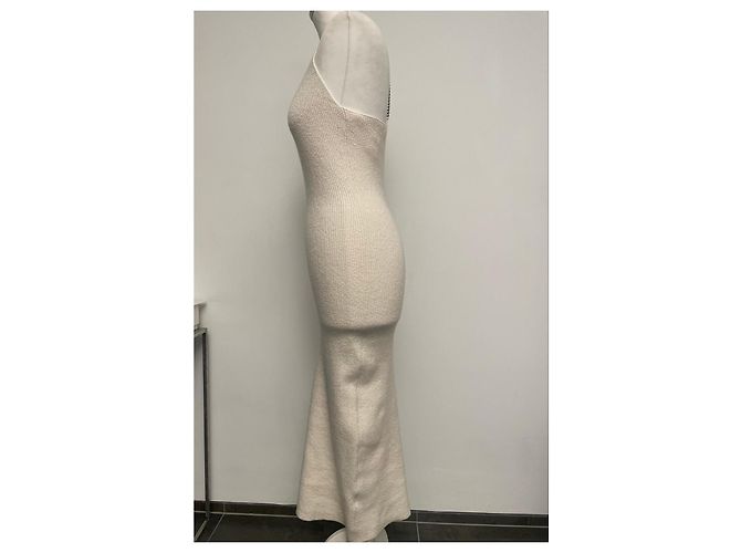 Helmut Lang Langes Rippstrickkleid mit Perlen Roh - Ansicht 7