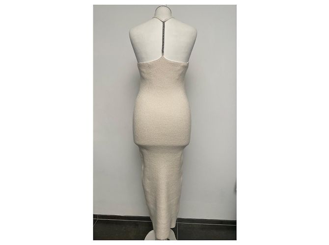 Helmut Lang Langes Rippstrickkleid mit Perlen Roh - Ansicht 8