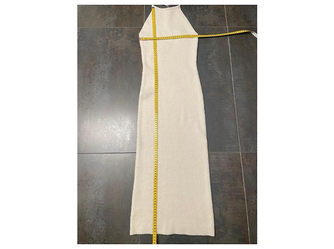 Helmut Lang Langes Rippstrickkleid mit Perlen Roh - Ansicht 9