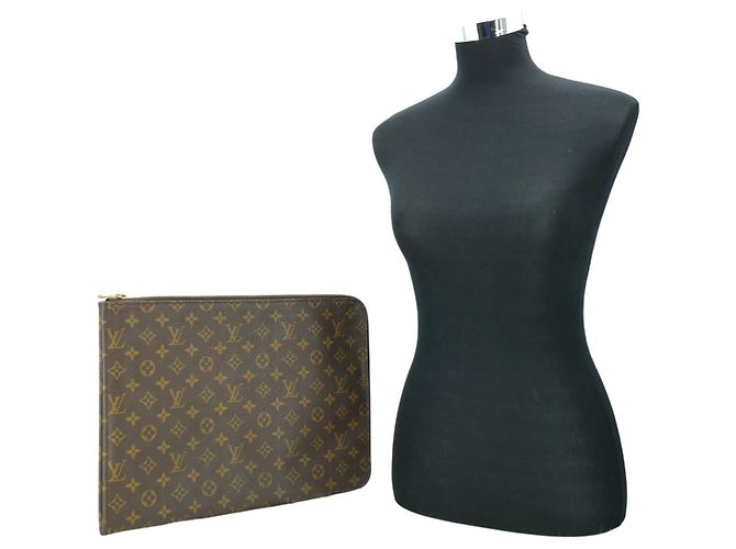 Louis Vuitton Vintage Monogram Canvas Poche Documents Portfolio Brown - view 2