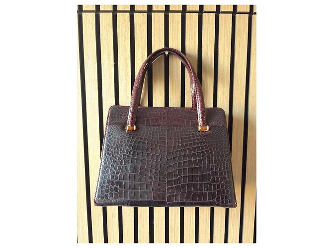 Borsa Gucci in pelle rosso scuro Bordò - vista 2