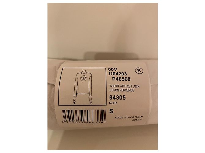 Chanel Long Sleeve Black T-Shirt with CC Signature Print - view 14