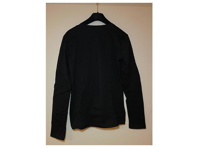 Chanel Long Sleeve Black T-Shirt with CC Signature Print - view 7
