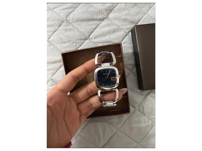 Reloj Gucci de acero con esfera azul Plata Hardware de plata - vista 3