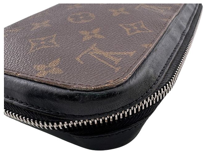 Zippy Clutch in pelle marrone Louis Vuitton - vista 3