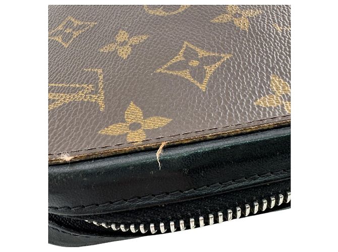 Zippy Clutch in pelle marrone Louis Vuitton - vista 8